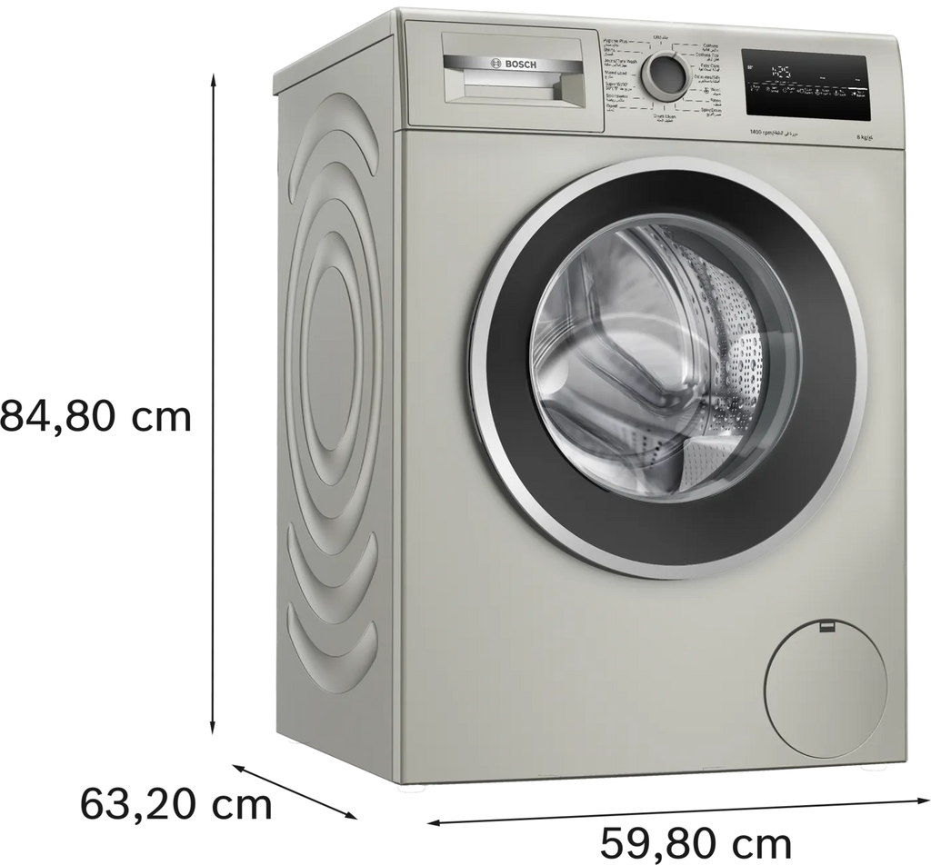 Bosch 8kg Washing Machine, Silver Inox- WAN28283GC