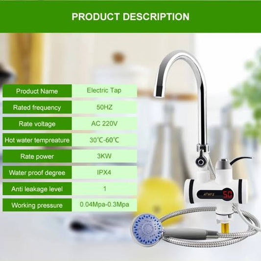Instant Electric Hot Water Tap With Shower