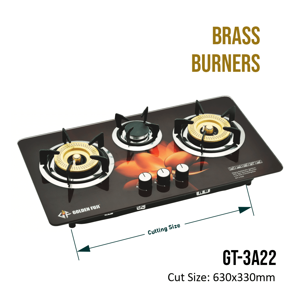 KITCHEN BUILT IN HOB #GT-3A22 (BRASS BURNER)