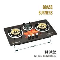 KITCHEN BUILT IN HOB #GT-3A22 (BRASS BURNER)