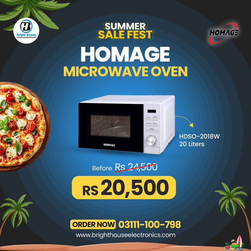 HOMAGE 20 LITERS MICROWAVE OVEN (HDSO - 2018W) - Bright House Electronics